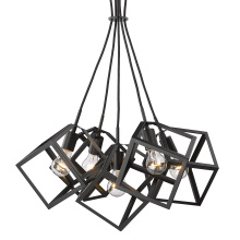 Golden 2086-5P BLK - Golden Lighting Cassio 5-light Chandelier in Matte Black